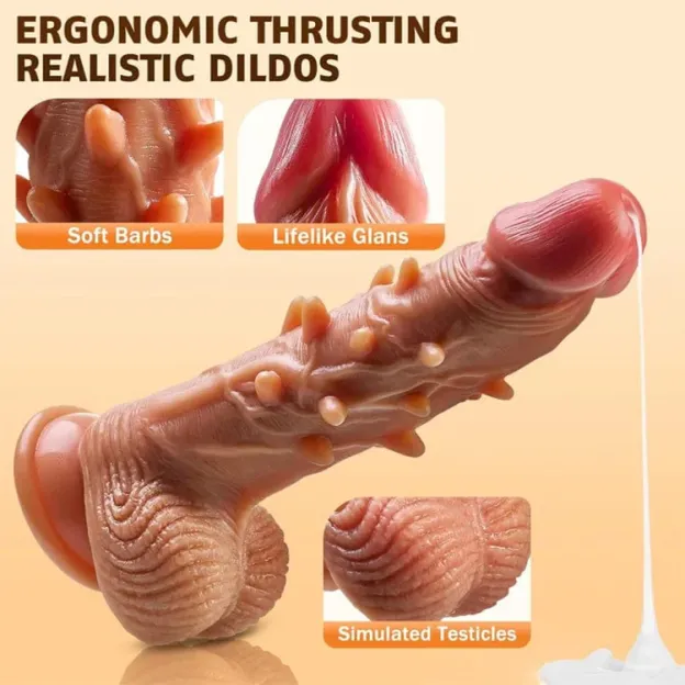 Realistic Thrusting 10 Vibration G Spot Anal Heating Dildo-WeLovePlugs