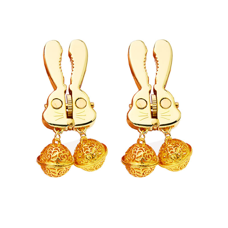 Adjustable Bunny Nipple Clamps – Sensory Play with Bells & BDSM Gear Control-WeLovePlugs