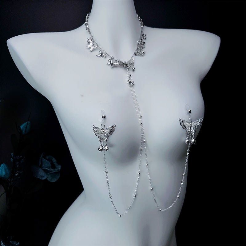 Whispering Butterfly Chime & Pearl Nipple Clamp Set-WeLovePlugs