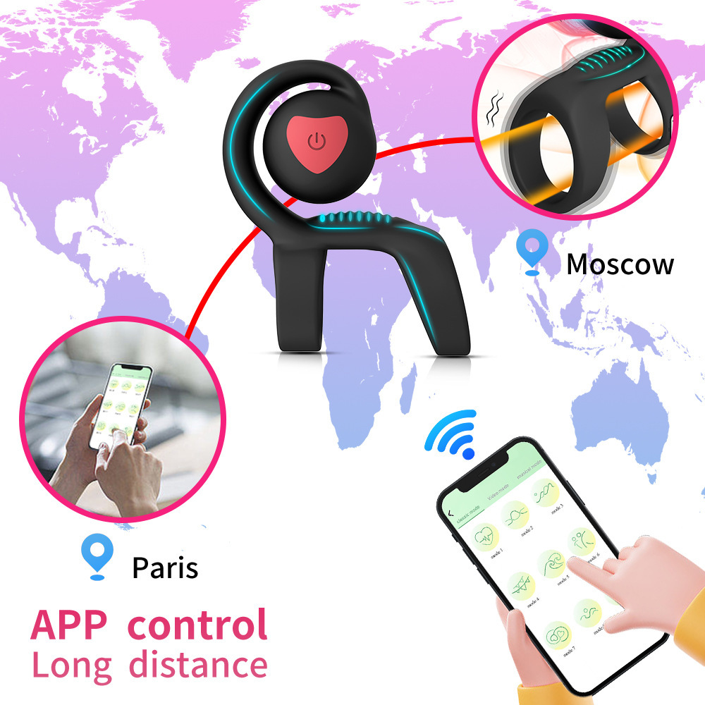 App Control Cock Ring With Snail Clit Stimulator-WeLovePlugs
