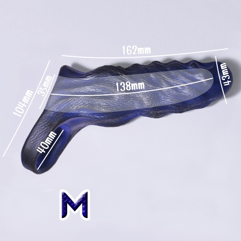 Alien Spike Sleeve – Ultra Thin Liquid Silicone Enhancer - Black & Blue - M - image 1