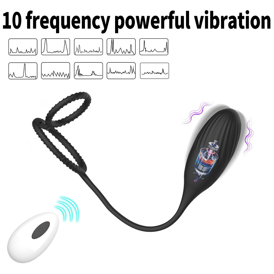 Rechargeable Silicone Butt Plug with Dual Rings & 10 Vibrations