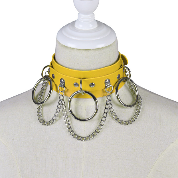 Unisex Punk PU Leather Rock SM Choker-WeLovePlugs