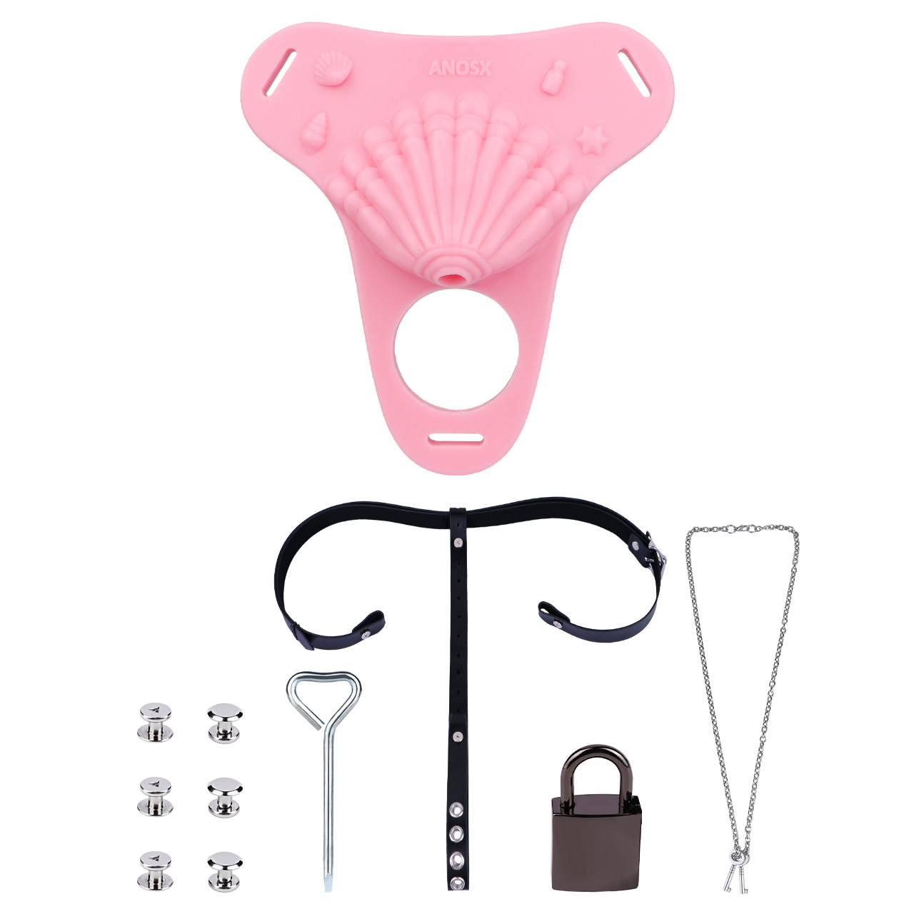 See Shell Chastity Cage Belt-WeLovePlugs