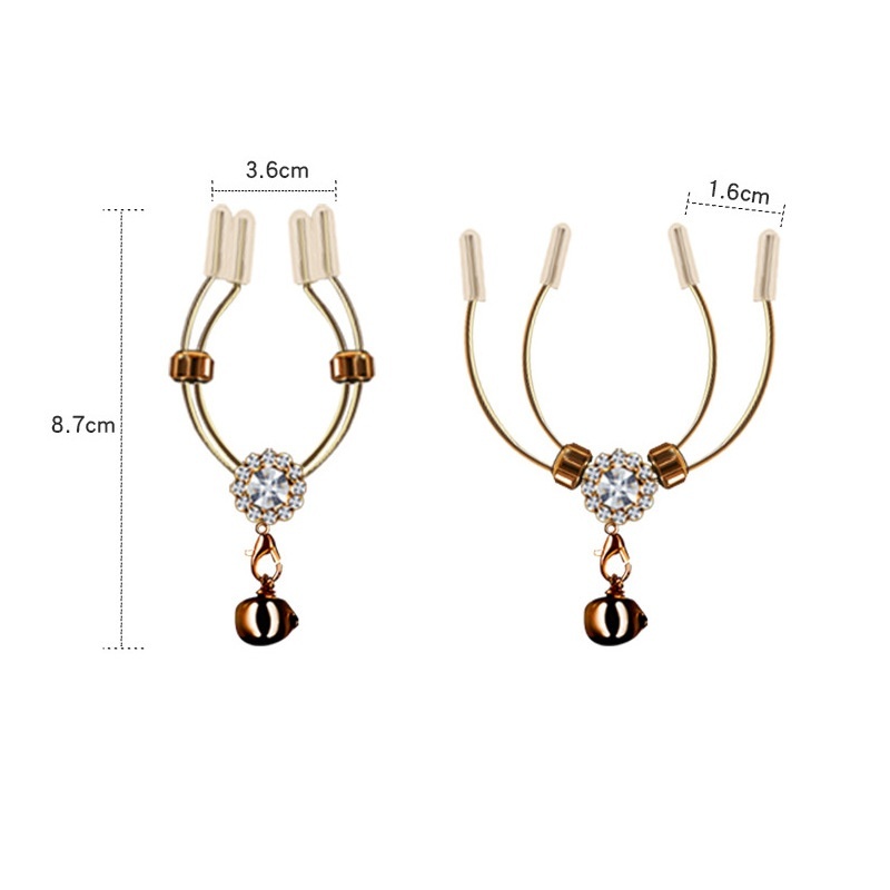 Rose Gold Nipple Clamps with Decorative Charms - image 7