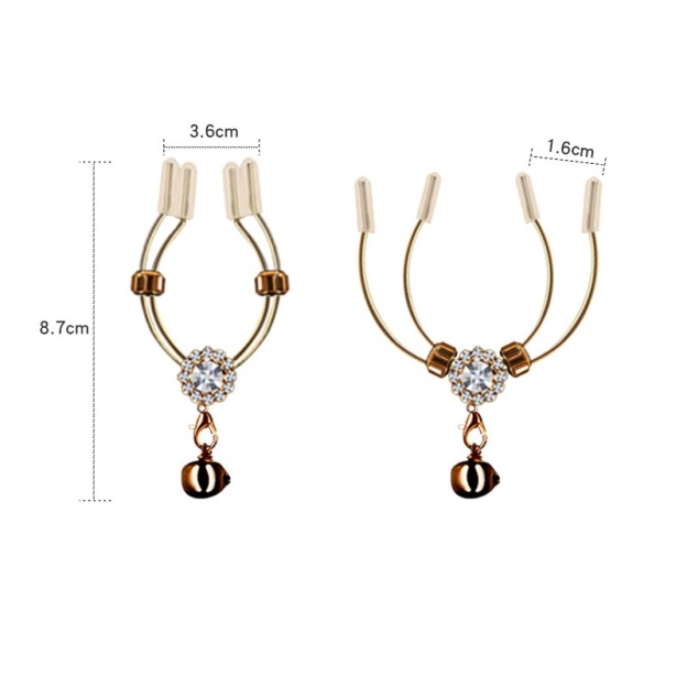 Rose Gold Nipple Clamps with Decorative Charms - image 7