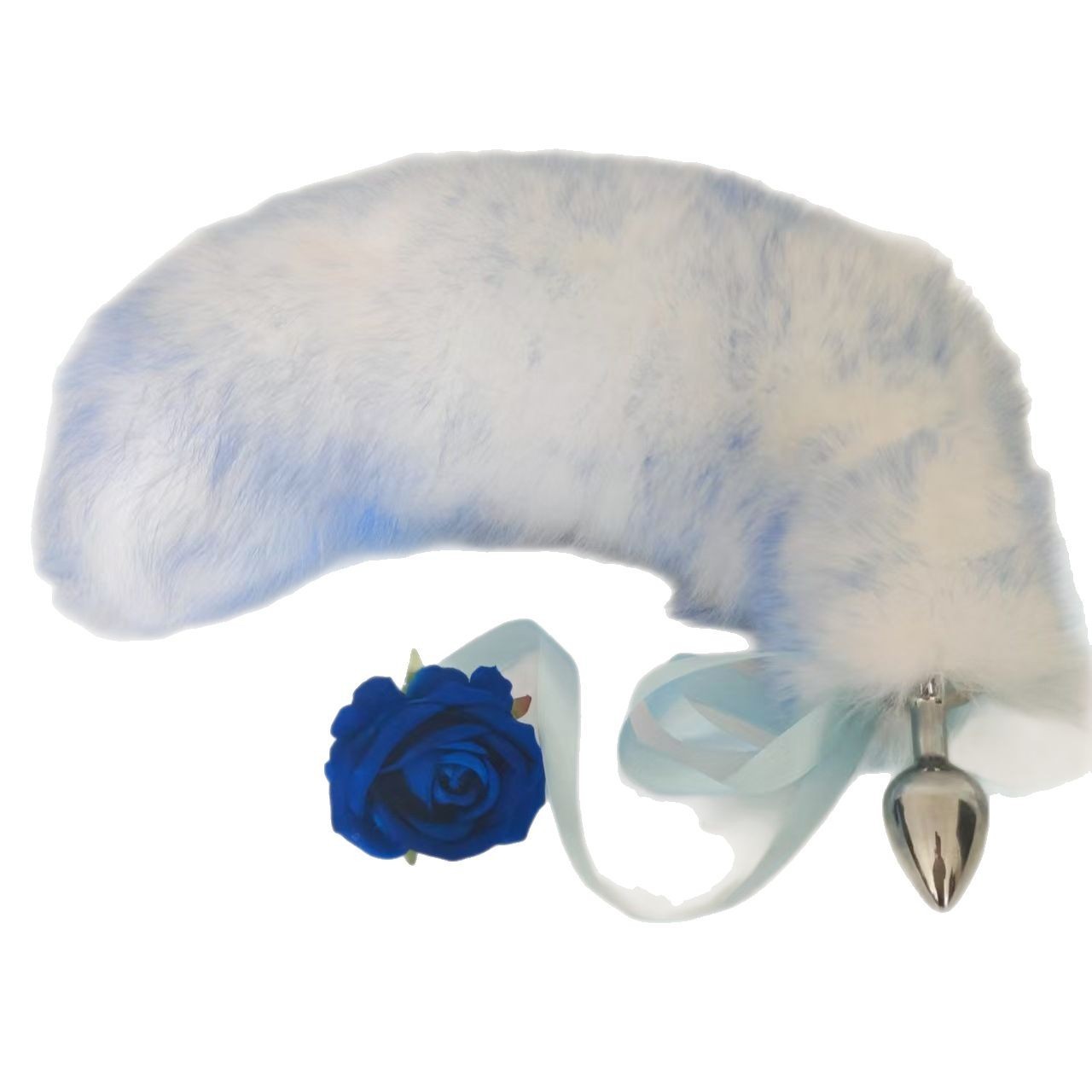 15.4'' Ice Blue Fox Tail Plug Set - 1.34'' - image 1