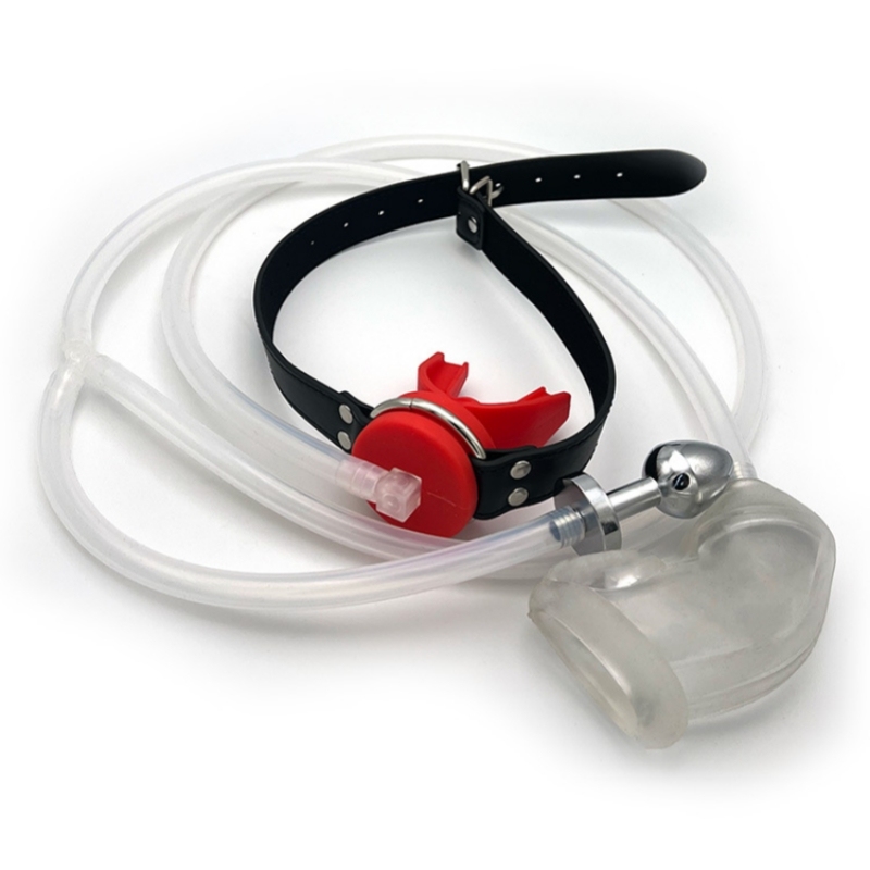 BDSM Fetish Latex Plug Urinal With Mouth Gag-WeLovePlugs