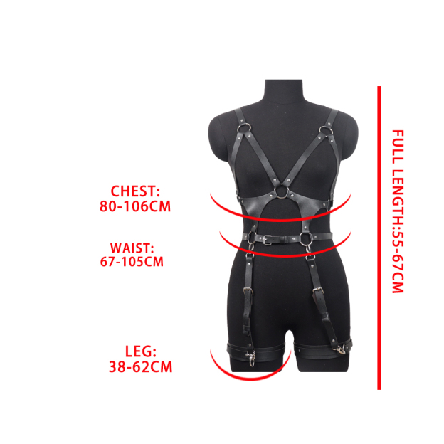 Sexy Faux Leather Open Back Lingerie Set with Adjustable Garter Belt – Erotic Camisole Nightwear-WeLovePlugs