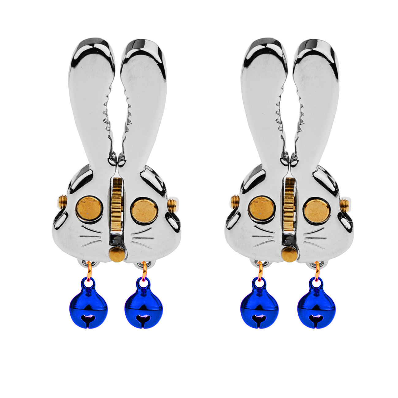 Adjustable Bunny Nipple Clamps – Sensory Play with Bells & BDSM Gear Control-WeLovePlugs
