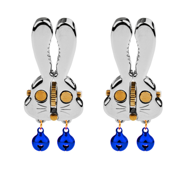 Adjustable Bunny Nipple Clamps – Sensory Play with Bells & BDSM Gear Control-WeLovePlugs