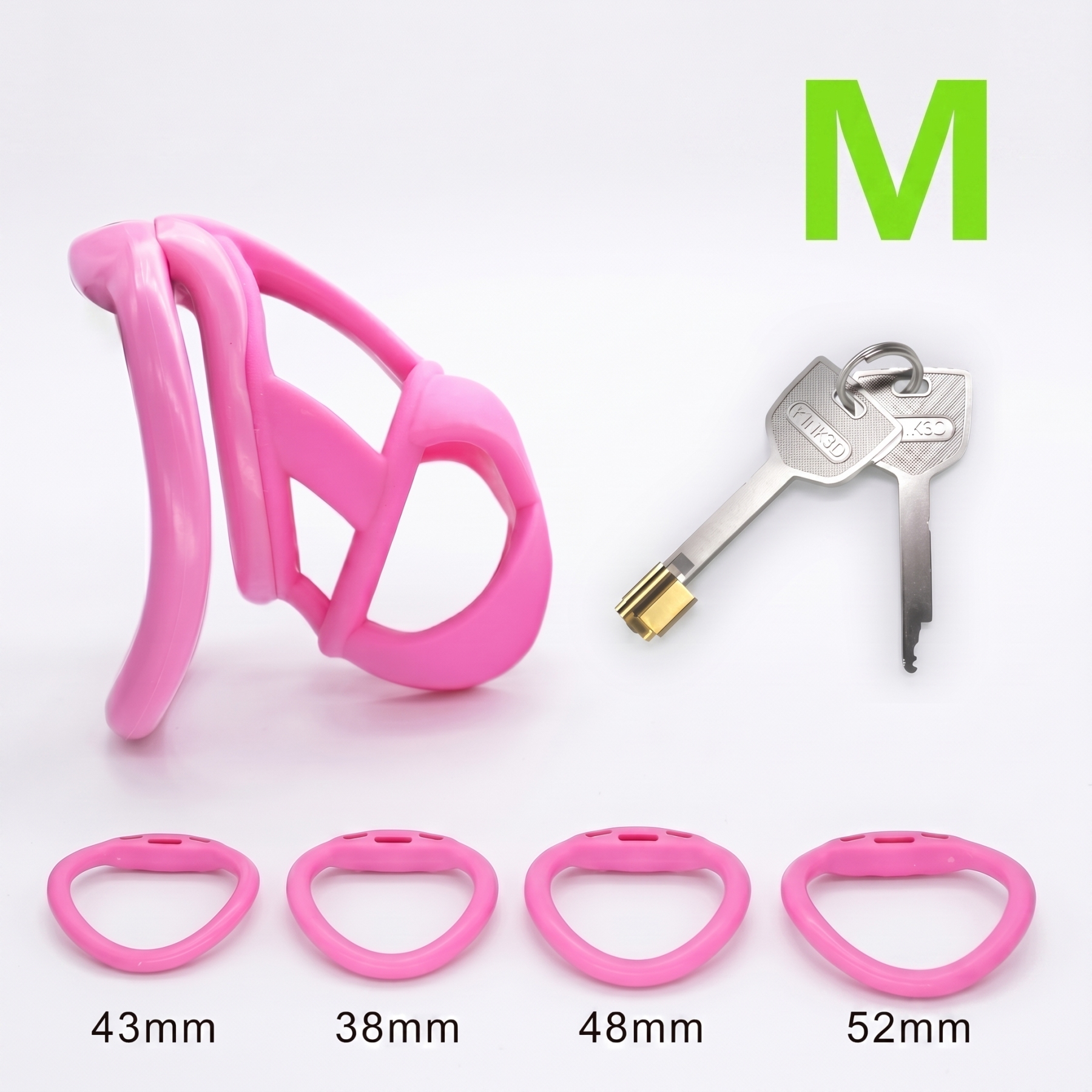 StealthCore Male Chastity Cage - Pink M Arc Ring - image 16