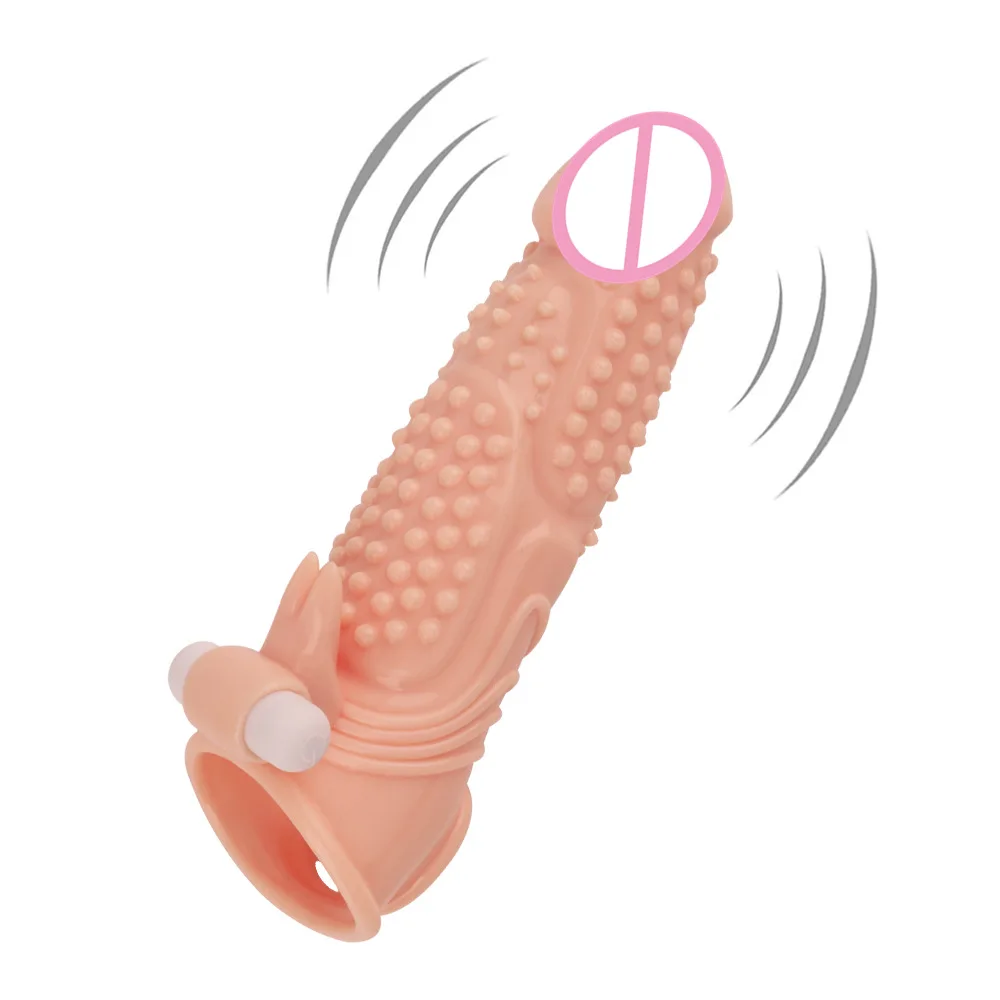Realistic Penis Sleeve Extender with Vibrator  -WeLovePlugs