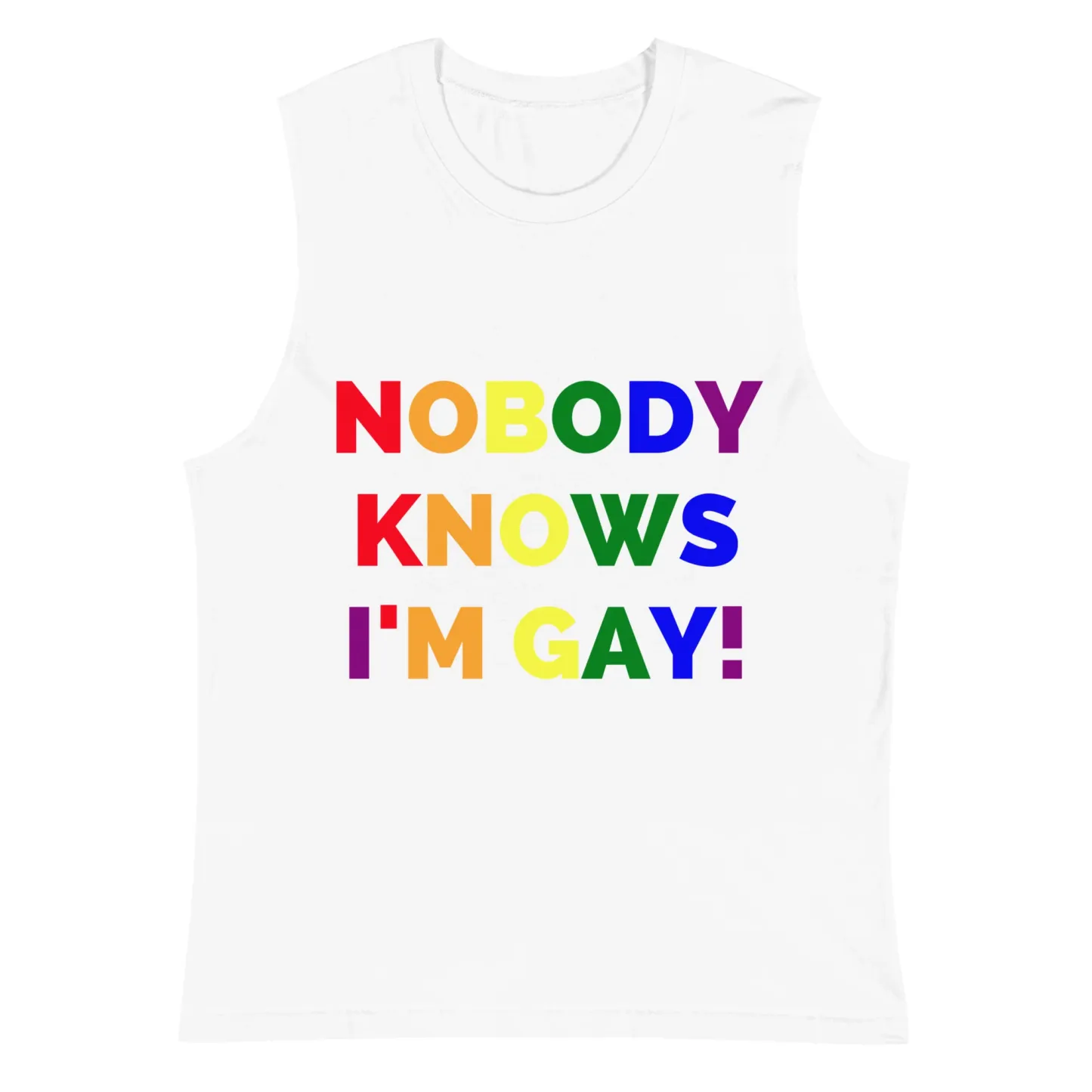 Nobody Knows I'm Gay! Sleeveless Vest - White - 2XL - image 2