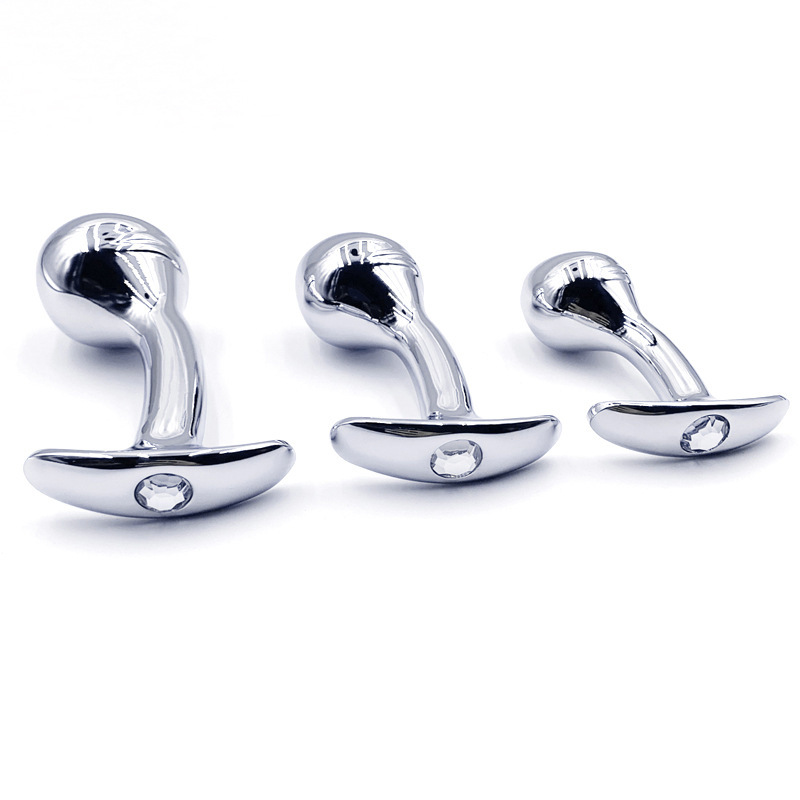Stainless Big Anal Butt Plug with Diamond-WeLovePlugs