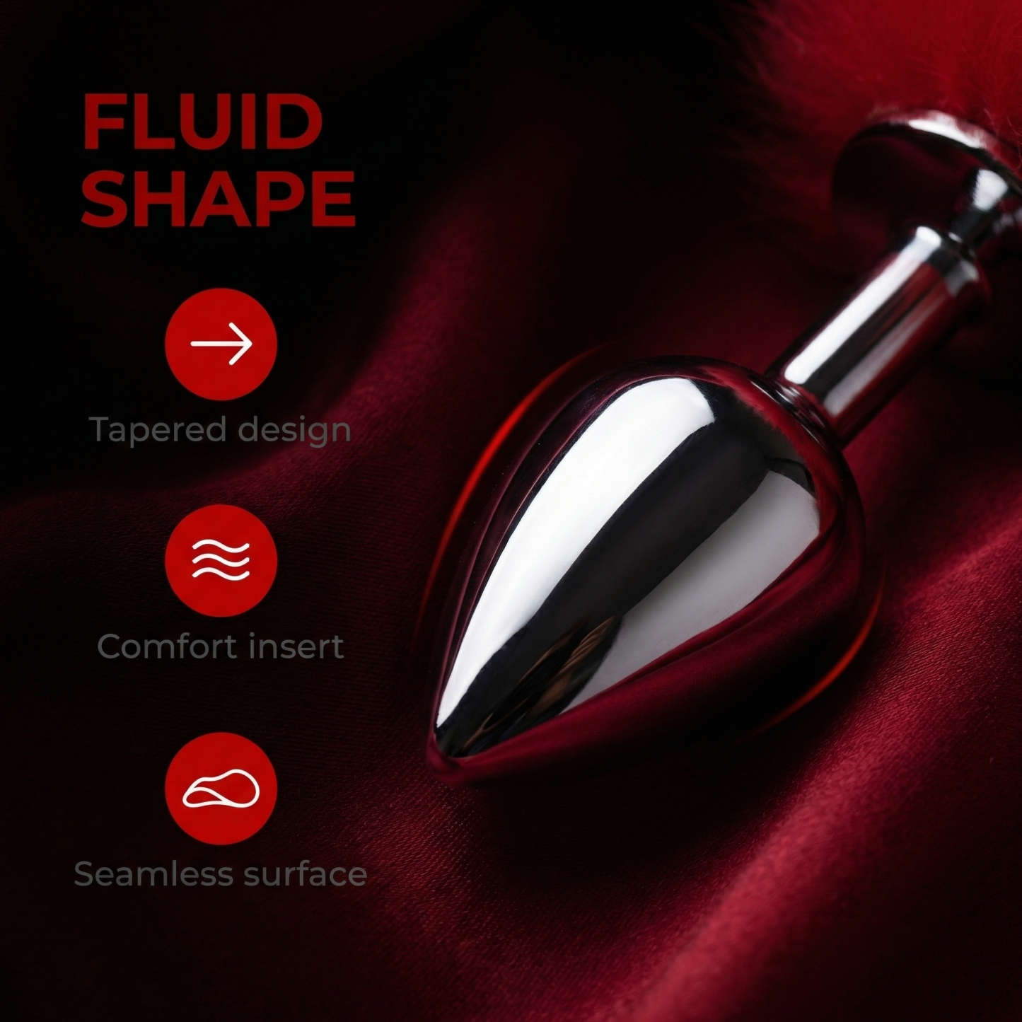 Red Fox Tail Butt Plug • 18.1 Inch Tail - image 4