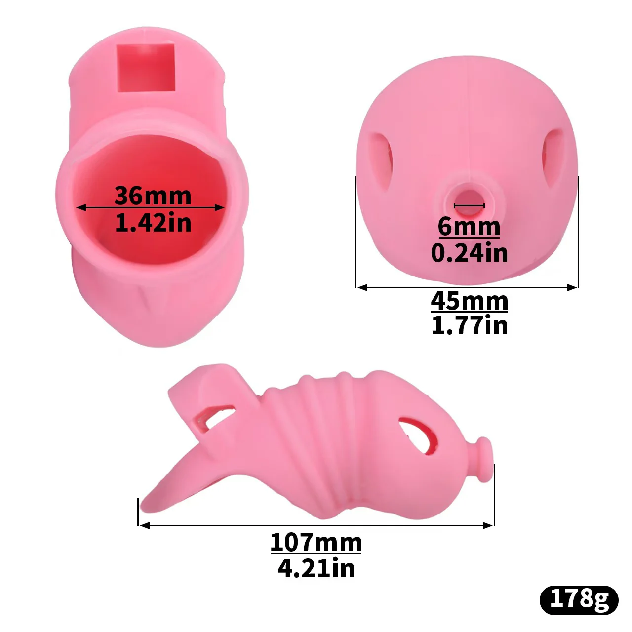 Premium Silicone Chastity Cage with Urethral Tube-WeLovePlugs