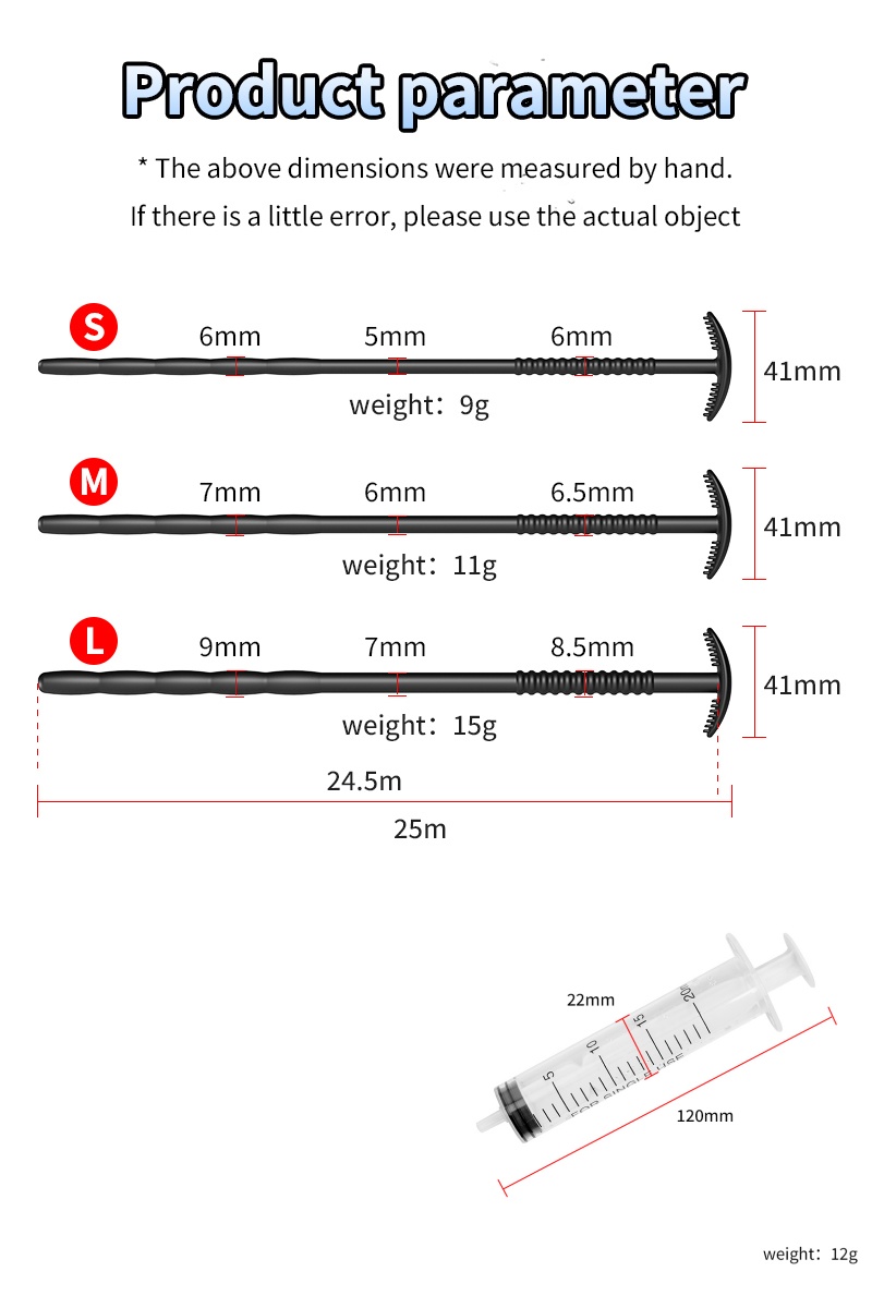 Silicone Urethral Exploration Plug with Syringe-WeLovePlugs