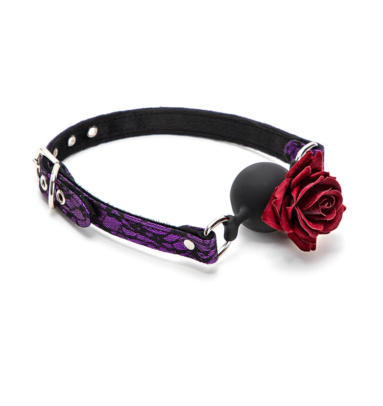 Breathable Rose Ball Gag – Bondage Mouth Gag for Couples & BDSM Play