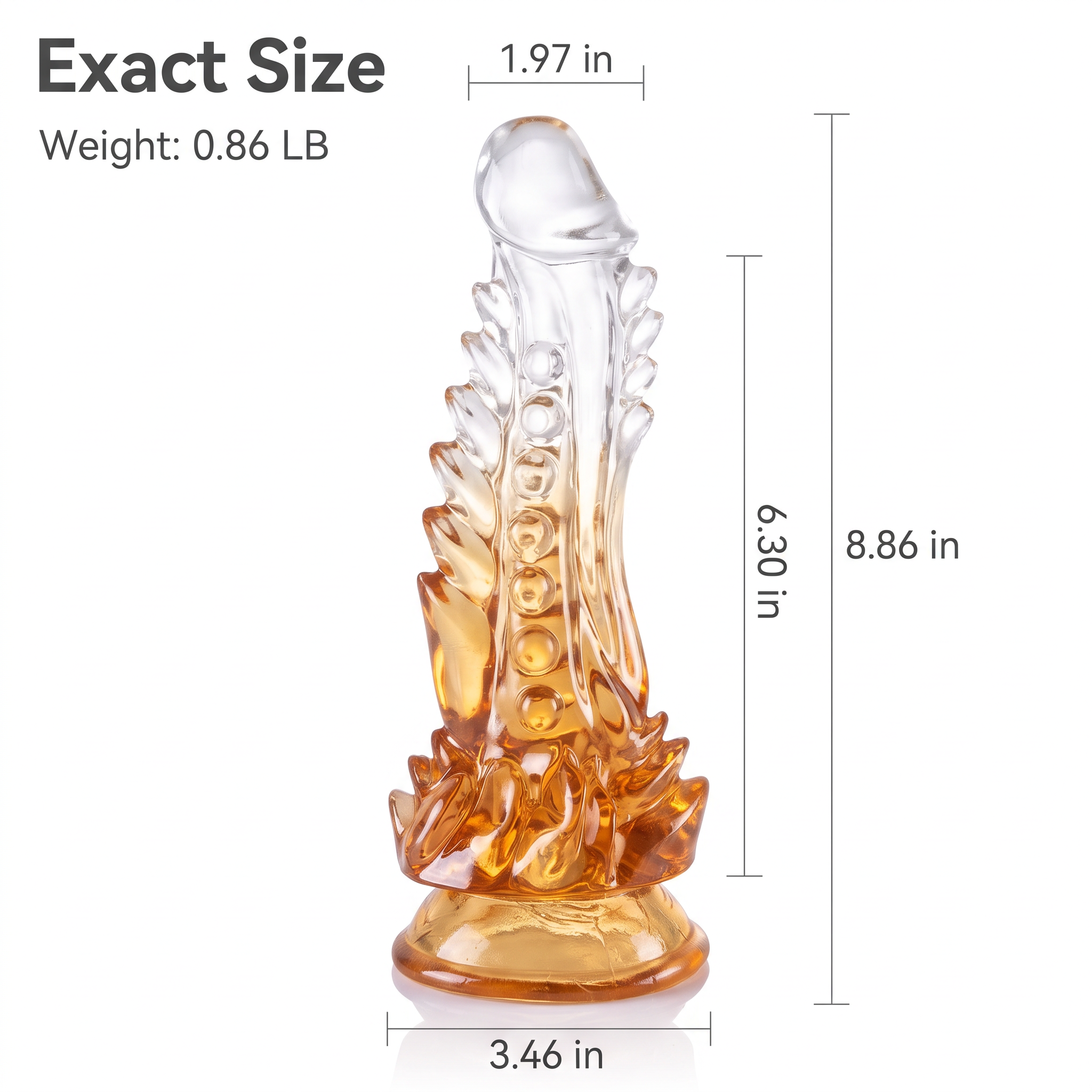 Crystal Clear Curved TPE Dildo for Women – 8.86 Inches - image 12