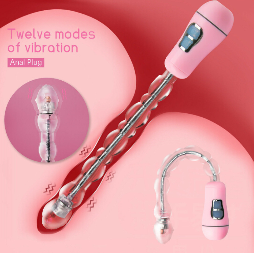 Sleek & Powerful 12-Speed Vibrator Beaded Dildo – Perfectly Sized for Intense Pleasure-WeLovePlugs
