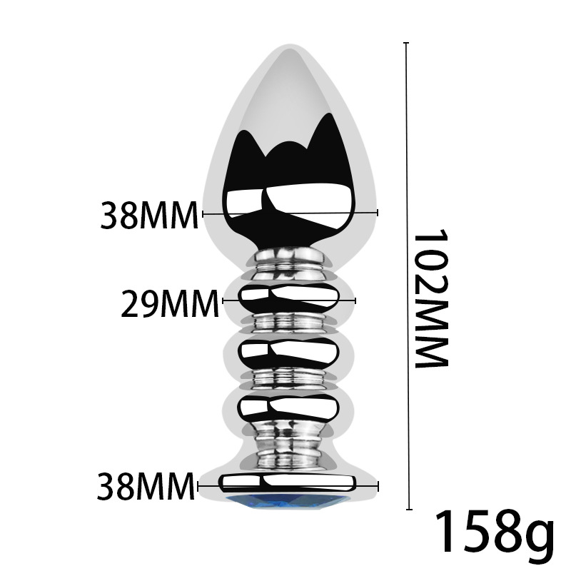 3-Piece Stainless Steel Crystal Butt Plug Set - image 1