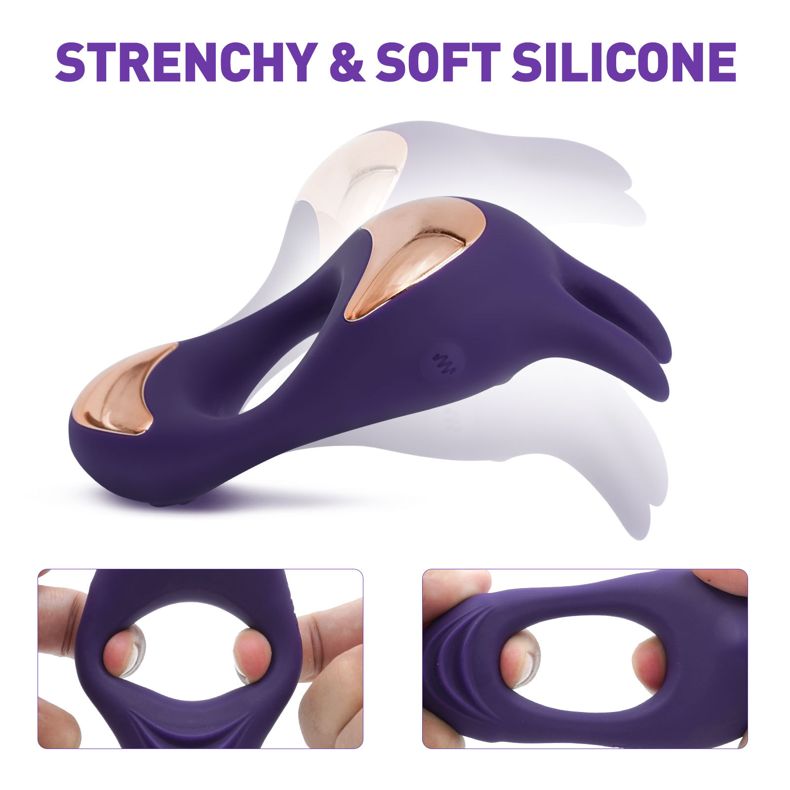 9 Vibrating Rabbit Purple Cock Ring-WeLovePlugs