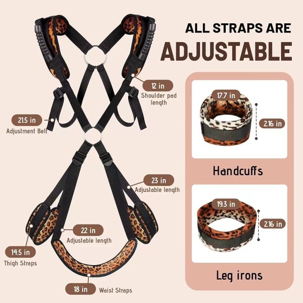 Leopard Print Wearable Sex Swing & Bondage Slave Bdsm Set - image 3
