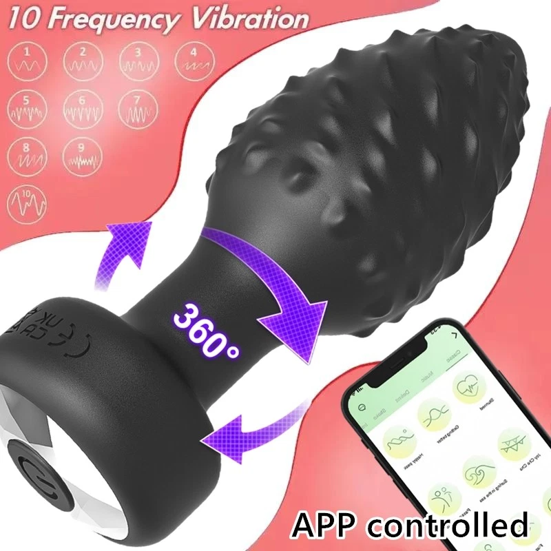 10-Mode 360° Rotating App-Controlled Anal Plug - image 8