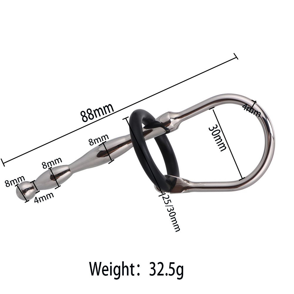7 Stile Edelstahl Urethral Sounding mit Silikon Cockring  WeLovePlugs