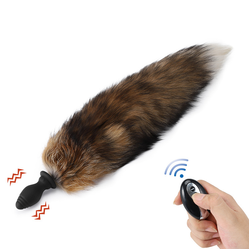 Detachable Fox Tail Vibrating Anal Plug with Remote -WeLovePlugs