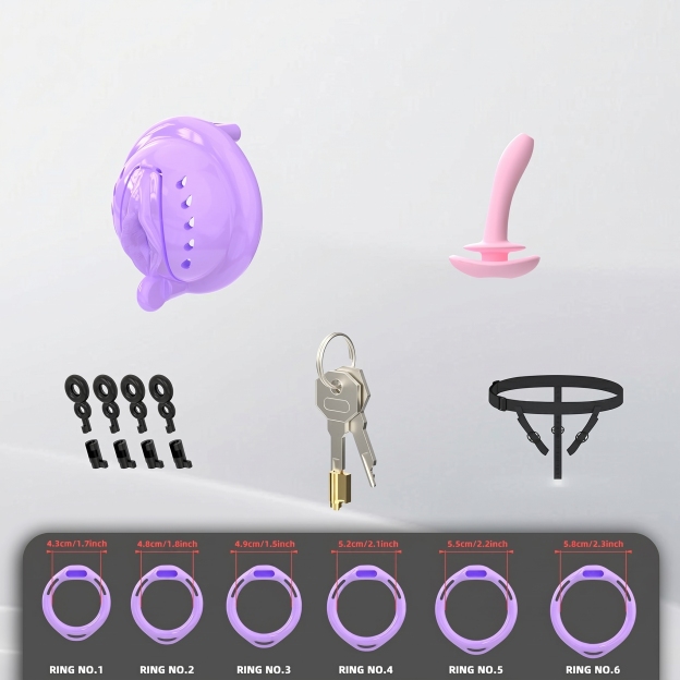 Aegis Flex Magnetic Silicone Chastity Cage - Purple - image 7