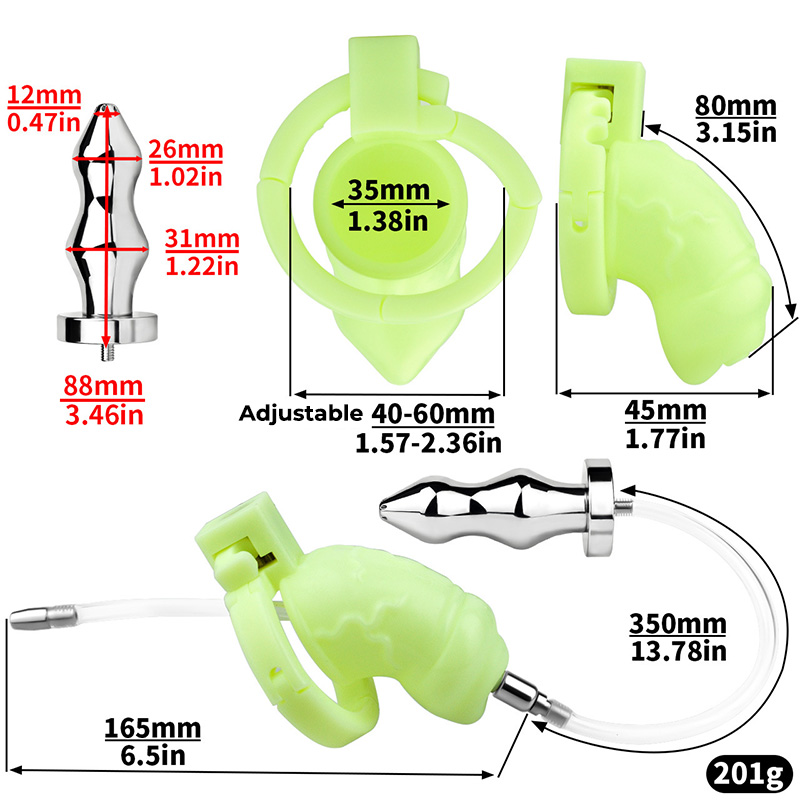 Adjustable Handcuff Resin Chastity Cage with Urethral Cathedral Tube-WeLovePlugs