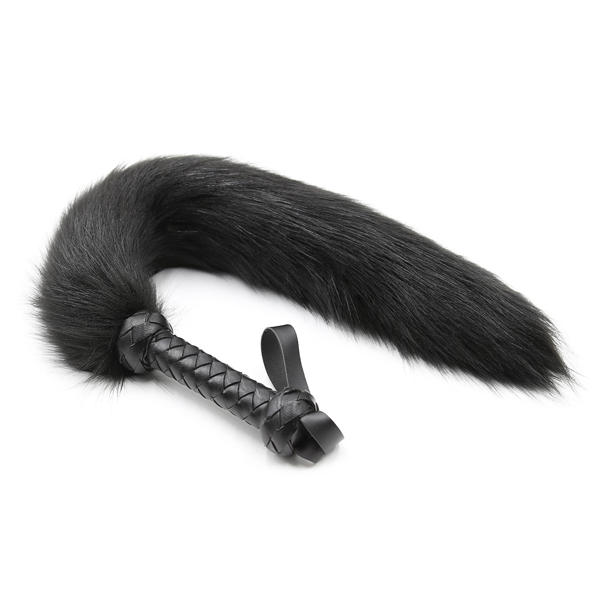 SM Soft Fur Fox Whips With Pu Leather Handle-WeLovePlugs
