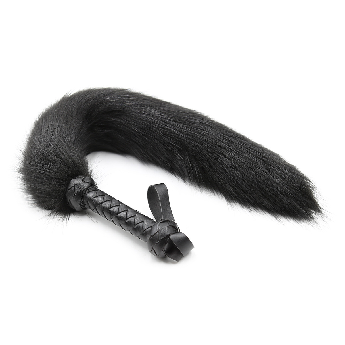 SM Soft Fur Fox Whips With Pu Leather Handle-WeLovePlugs