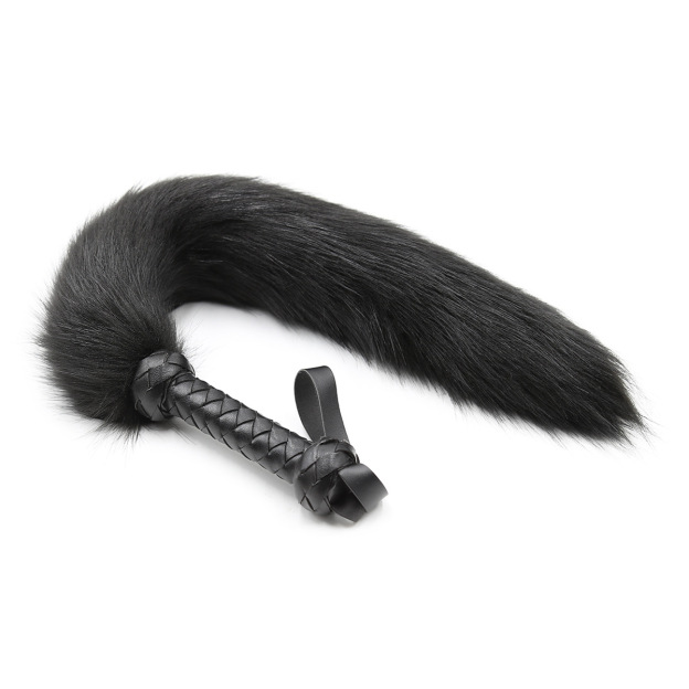 SM Soft Fur Fox Whips With Pu Leather Handle-WeLovePlugs