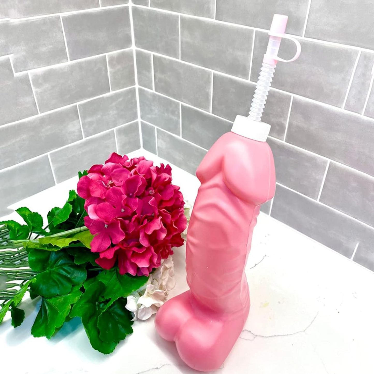 Pink Dicky Big Cock Water Bottle