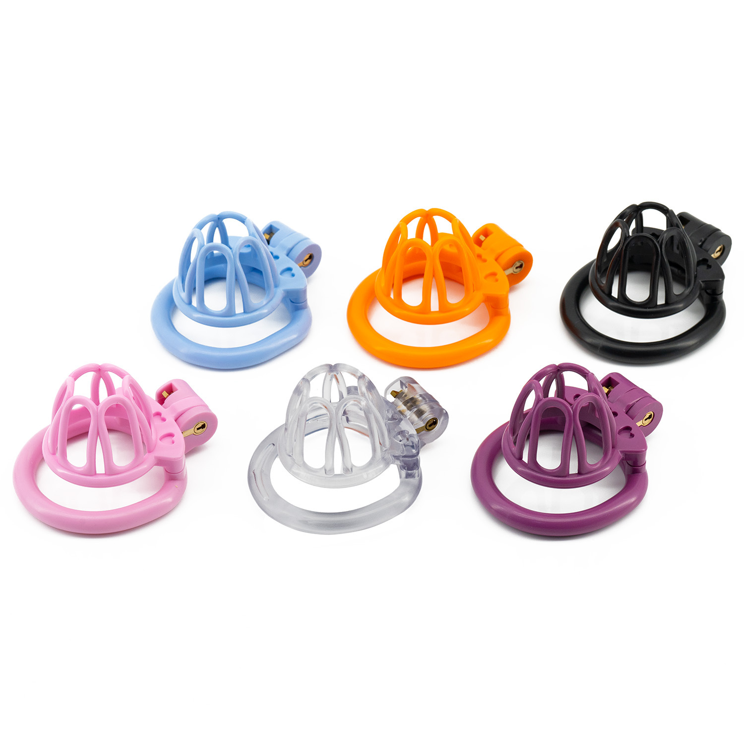 Open End Hollow Chastity Cage with 4 Rings -WeLovePlugs