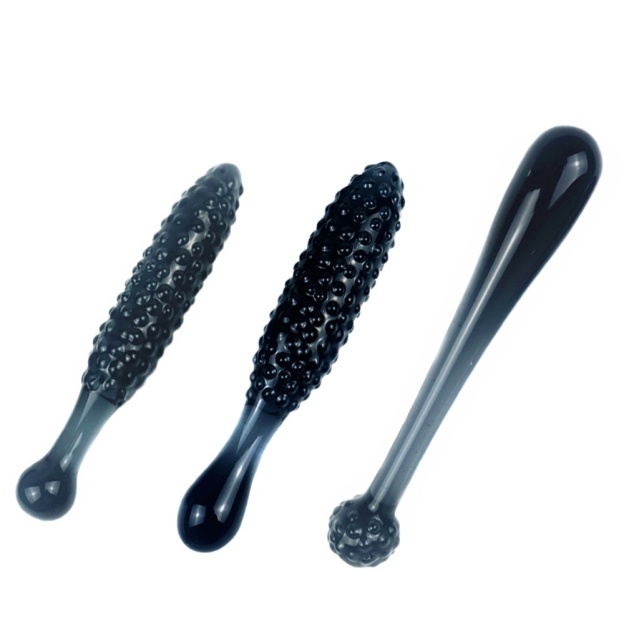 Cucumber Shaped Glass Butt Plug Beaded Dildo