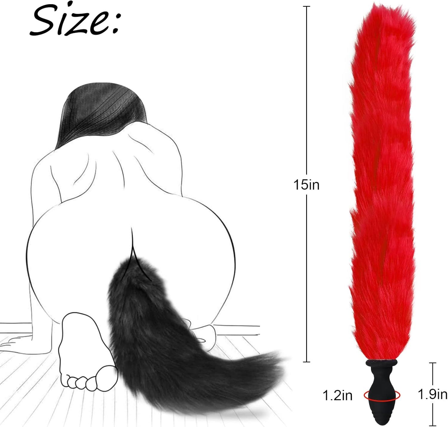 Multicolor Fox Tail Light Up Butt Plug with Remote