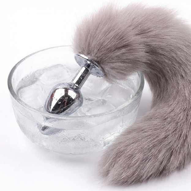 Gray Fox Tail Butt Plug • 18.1 Inch Tail - image 8