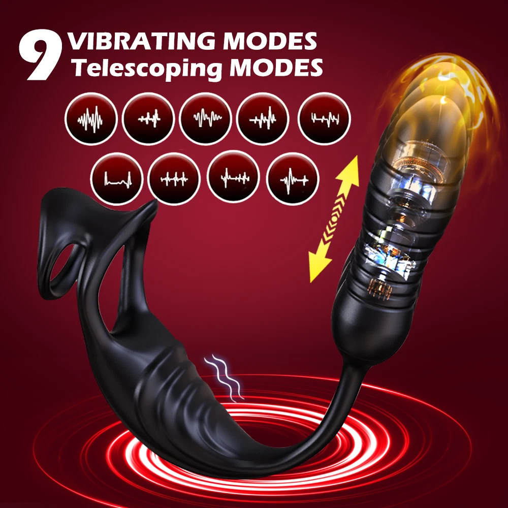 Thrusting Telescopic Vibrating Penis Ring - image 9