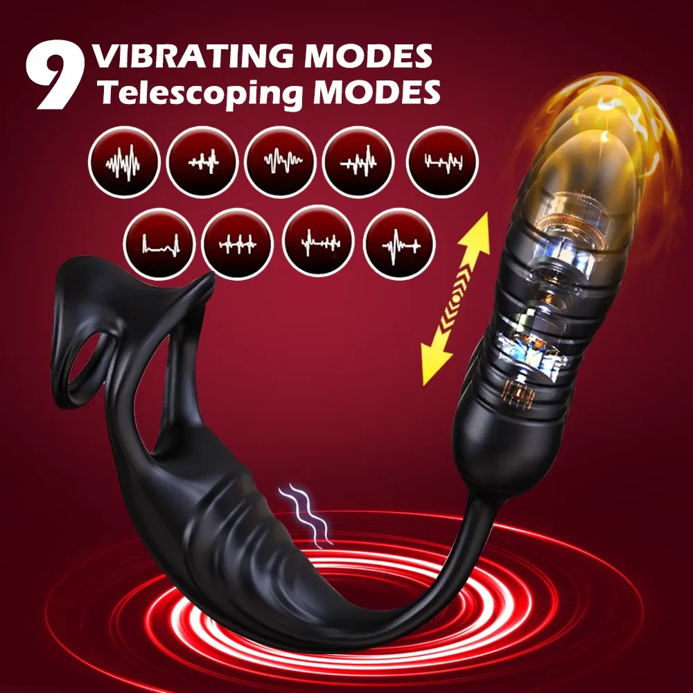 Thrusting Telescopic Vibrating Penis Ring - image 9
