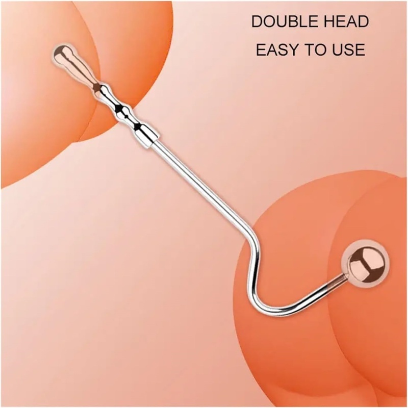 Anal Butt Plug Stainless Steel Double Ball Anal Hook-WeLovePlugs