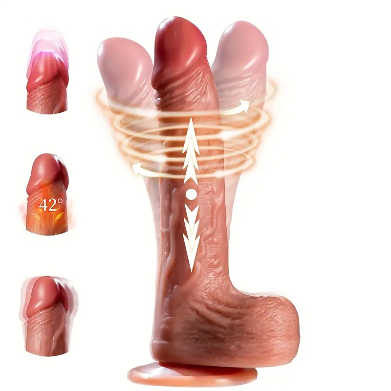 Premium Automatic Thrusting Dildo - Flesh - Tone - image 1
