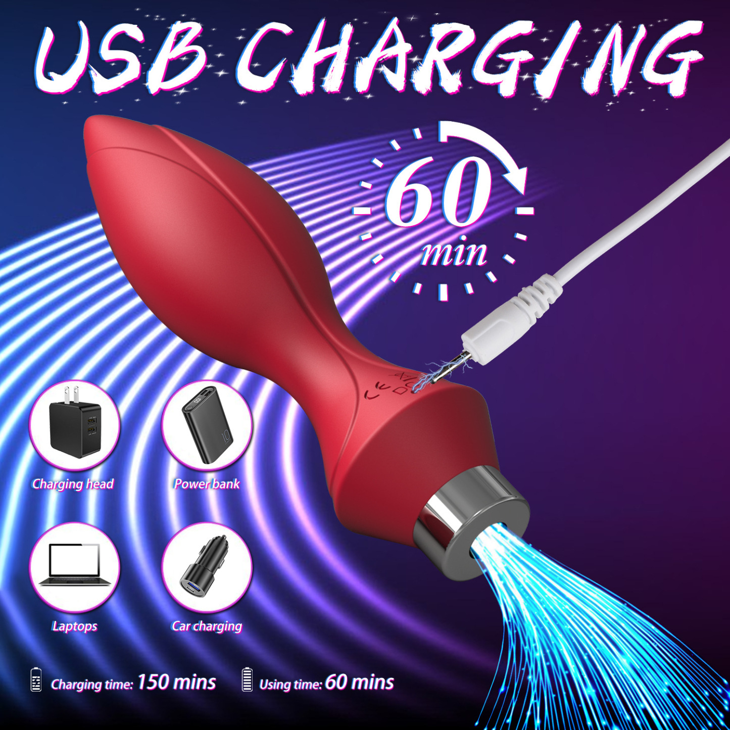 7 Types Of Led Light  Remote Control Rechargeable Butt Plug-WeLovePlugs