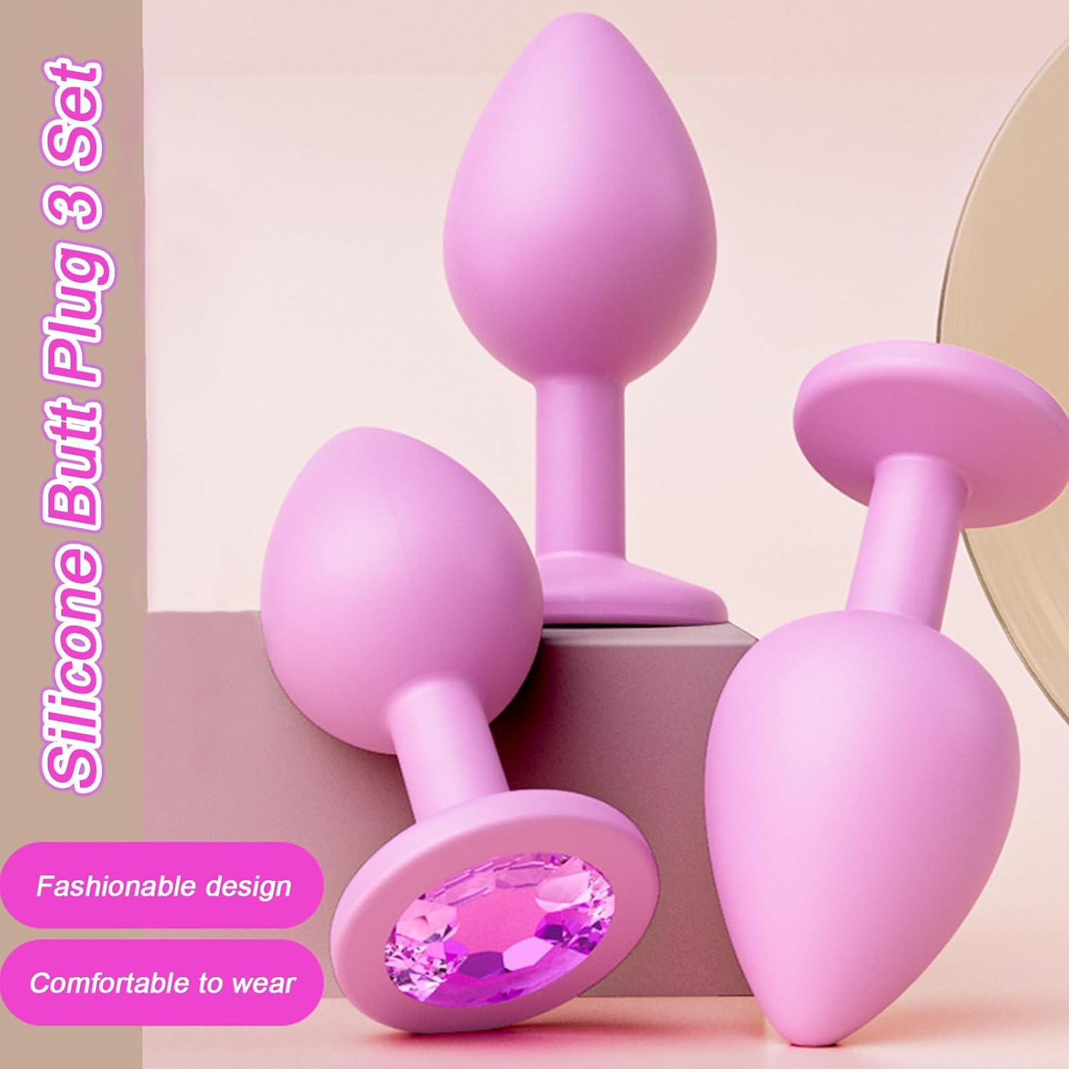 Crystal Diamond Anal Butt Plugs 3 Set 
