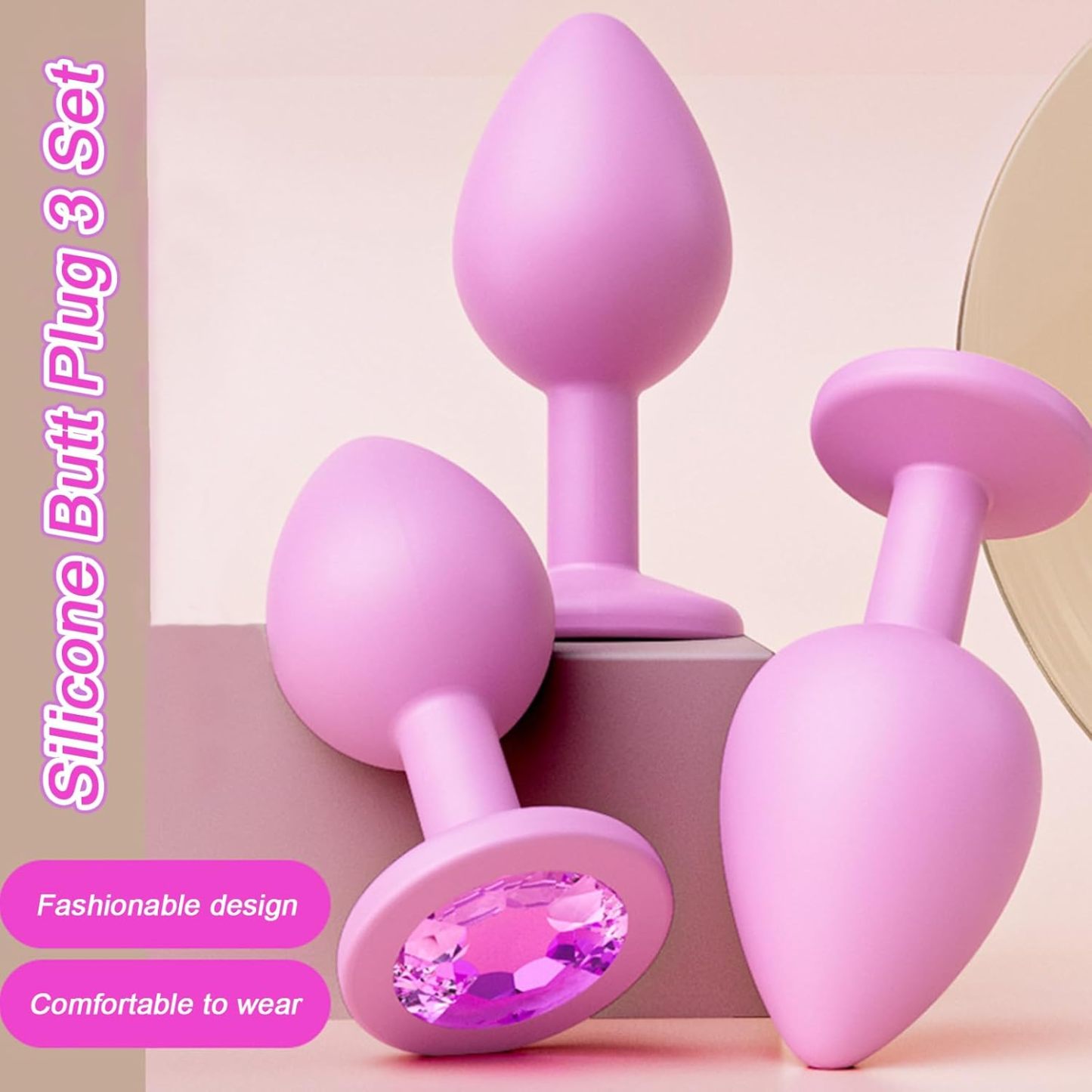 Crystal Diamond Anal Butt Plugs 3 Set