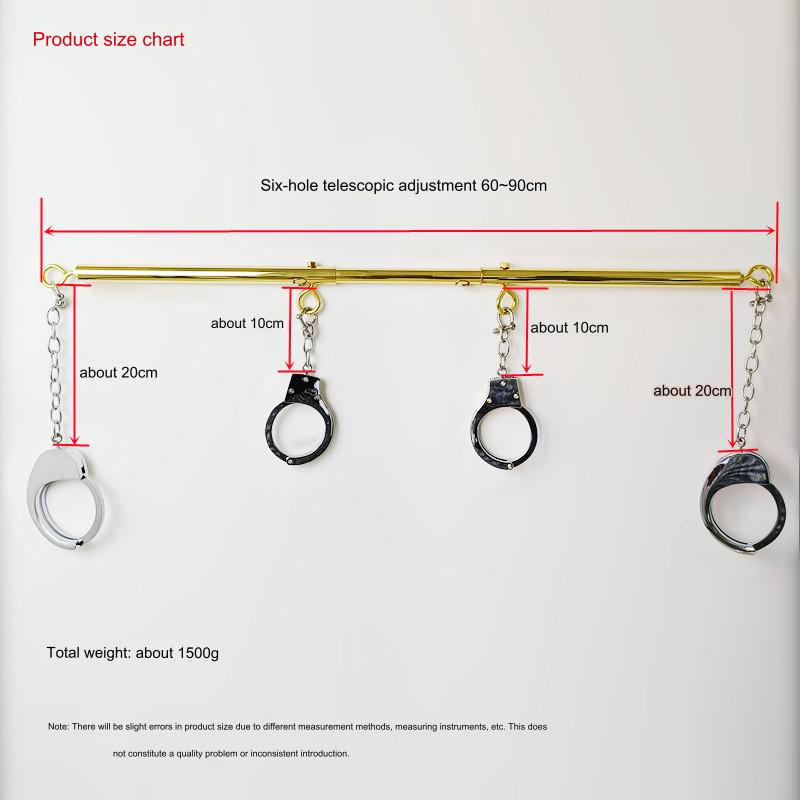 SM Restraints Golden Spreader Bar Handcuffs Shackles -WeLovePlugs
