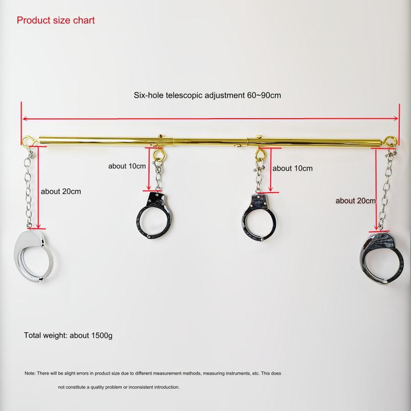 SM Restraints Golden Spreader Bar Handcuffs Shackles -WeLovePlugs